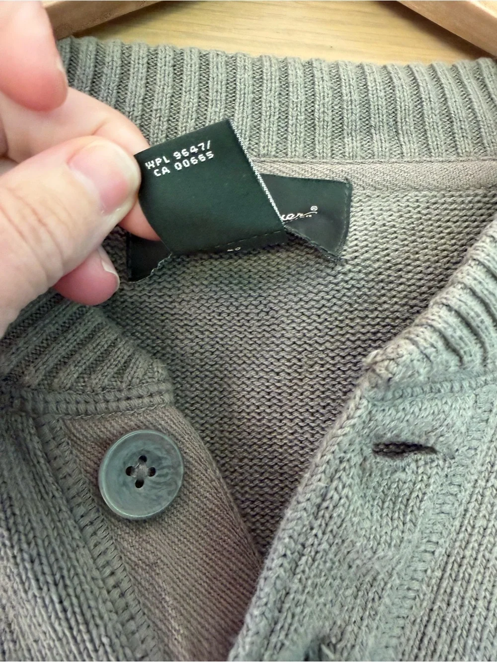 Eddie Bauer Men's Sage Button-Neck Crew Sweater Cotton / Spring '09